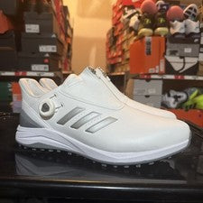 Zapatos de golf Adidas Solar Motion BOA 24 blancos sin clavos para hombre talla 11,5 F0284