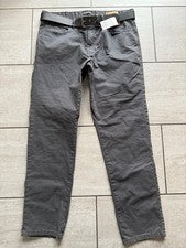 Pantalón F&F Hombre Gris/Carbón Estilo Chino Cinturón Talla 38 W 32 L Nuevo Con Etiquetas