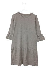 Vestido de punto para mujer Esprit manga volantes talla 38/M gris jaspeado casual