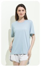 Moda Para Mujer Camiseta Manga Corta Antibacteriana Interior Top Suelta Informal Algodón