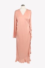 Vestido mujer Samsøe & Samsøe T. 40 (L) rosa NUEVO vestido envolvente vestido línea A