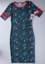 Nuevo con etiquetas Vestido para mujer Lularoe Julia verde con diseño de flores talla XXS