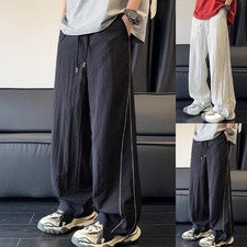 Pantalones deportivos alternativos rectos ajustados para hombre cintura elástica tela de secado rápido