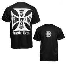 Camiseta negra West Coast Choppers con detalle de cruz, inspirada en Paul Walker EE. UU.