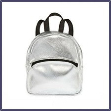 NUEVO CON ETIQUETAS Arizona Niñas Mujeres Mini Mochila Viaje Moda Bolso en Guijarro Plateado