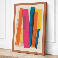 Capas cromáticas impresión geométrica en lienzo arte de pared decoración del hogar listo para colgar