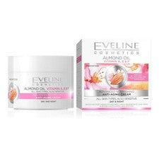 Crema facial Eveline aceite de almendras crema antienvejecimiento día y noche 50 ml