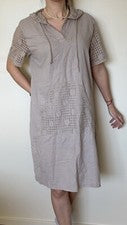 Mujer Vestido Talla L Qianzhidu Moda con Capucha Lino y Algodón Nuevo