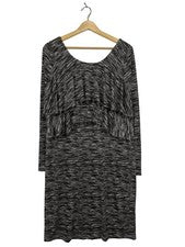 Vestido casual mujer manga larga VAKKO elegante vintage gris talla 40
