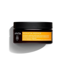 Mascarilla nutritiva y reparadora Apivita para cabello seco-dañado 200 ml, queratina vegetal, oliva
