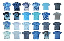 Camisetas Azul Tie Dye Colortone Adulto S-5XL Algodón Multi Estilo Araña Cristal