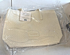Bolso de Mano Donna Karan Cashmere Mist Cartera Blanco Tejido Nuevo y Sellado
