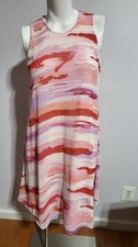 NUEVO VESTIDO RECTO CALVIN KLEIN MUJER 100% POLIÉSTER SIN MANGAS GASA TALLA 2