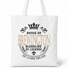 Bolso de Mano de Algodón BREWINGTON Casa del Apellido Idea de Regalo