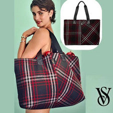 NUEVO Bolso de Mano Victoria's Secret Rojo/Negro a Cuadros de 2025