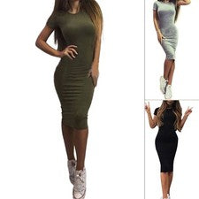 Moda Elegante Vestido Noche Mujer Fiesta Delgado Sexy 3 Colores Lápiz
