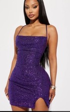 Nuevo con etiquetas Moda Nova Lentejuelas Mini Vestido Mujer Talla S