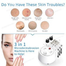 Máquina de microdermabrasión diamante belleza cuidado facial rejuvenecimiento de la piel 3 en 1