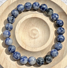 Tolles blaues Sodalith Armband Stretcharmband 8 mm Edelstein Kristall Heilstein