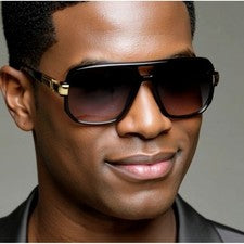 Hombres Gafas de sol Negras Lentes Diseñador Tonos Moda Clásico Hip Hop Rapero Cuadrado
