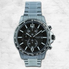 Regent Reloj Pulsera Hombre Cronógrafo Pulsera de Metal Negro