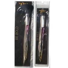 2-PK Brochas de Maquillaje Beauty Essentials - Pinceles Iluminadores y delineadores de Ojos