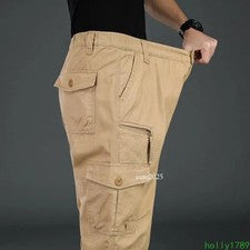 Pantalones tácticos de algodón cargo para hombre Pantalones deportivos Entrenamiento Trabajo Multi-bolsillo OL