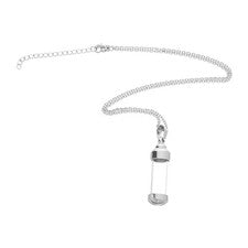 Glass Vial Necklace Perfume Stainless Steel Bottle Pendant Scent