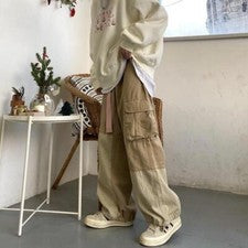 Pantalones cargo holgados para hombre de colección sueltos informales ropa de calle hip hop pantalones cargo
