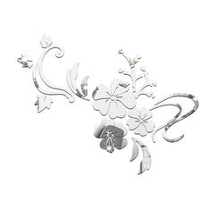 Pegatina de pared acrílica con espejo de flores 1 pieza decoración del hogar TV sofá fondo pared