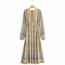 Vestido floral mujer estampado moda vestido