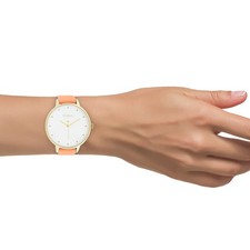 Oozoo Reloj de Pulsera Mujer Relojes C11036 Analógico Cuero Rosa