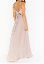 Maxi Vestido Show Me Your Mumu Lauren Talla L Mujer Suave Beige Gasa Lazo Espalda