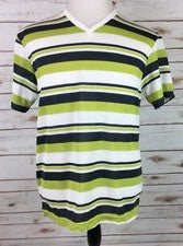 Más Moda Polo Para Hombres Mediano Cuello en V Rayas S/S Ligero Algodón/Poliéster NUEVO