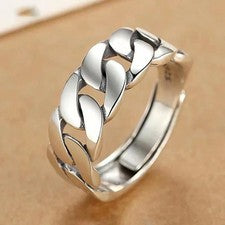 Anillo ajustable de plata de ley 925 simple moda boda fiesta joyería