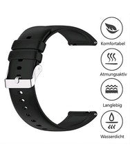 Correa de reloj de silicona negra 16 mm universal cierre rápido correa de reloj EXCELENTE n.º3