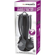 Juego de utensilios de cocina de nailon negro de 7 piezas