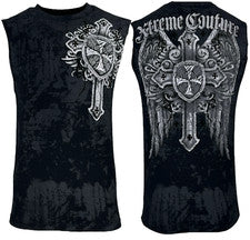 Camiseta sin mangas Xtreme Couture By Affliction musculosa para hombre Ragged Faith S-5XL