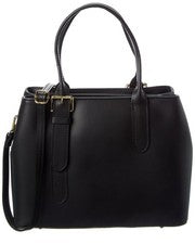Bolso italiano de cuero con asa superior para mujer negro