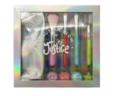 Hermoso Juego de 5 Cepillos Cosméticos Glow Justice Rubor Sombra Contorno Bolsa de Cejas