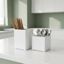 Contenedor con soporte para palillos de cocina de 2 piezas, 5,12" y 3,54" de alto, soporte para utensilios para