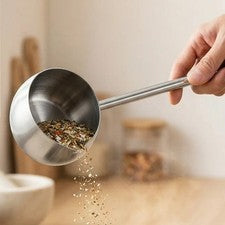 Cuchara de aceite de acero inoxidable 304 de 27,5 cm para mango para usar placa caliente segura