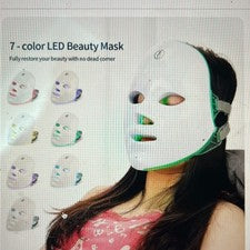 Mascarilla facial con luz LED fotón de 7 colores cuidado facial de la piel rejuvenecimiento máquina de belleza