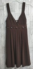 Vestido halter marrón para mujer Bisou Bisou Michele Bohbot con botones busto acolchado #8