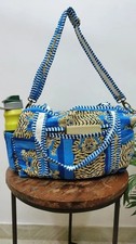 Bolsos de viaje acolchados con estampado de tigre azul indio Bolsos de lona para mujer EE. UU.
