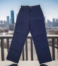 OObe - Pantalones azules estilo carpintero con reflectores para hombre talla: 28 x 30 - nuevos con etiquetas