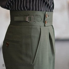 Para hombres Gurkha Estilo Británico Informal Nápoles Pantalones Rectos Traje Pantalones de Negocios