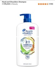 Cuidado completo del cuero cabelludo Head & Shoulders 2 en 1 40 fl oz NUEVO aceite de almendras aloe vera