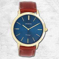 Oozoo Unisex Reloj de Pulsera OOZOO Vintage Series Analógico Cuero Marrón UOC20388