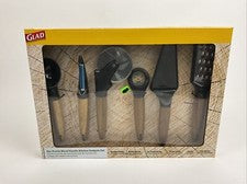 Juego de gadgets de cocina Glad con asas de madera de acacia, acero inoxidable 6 piezas